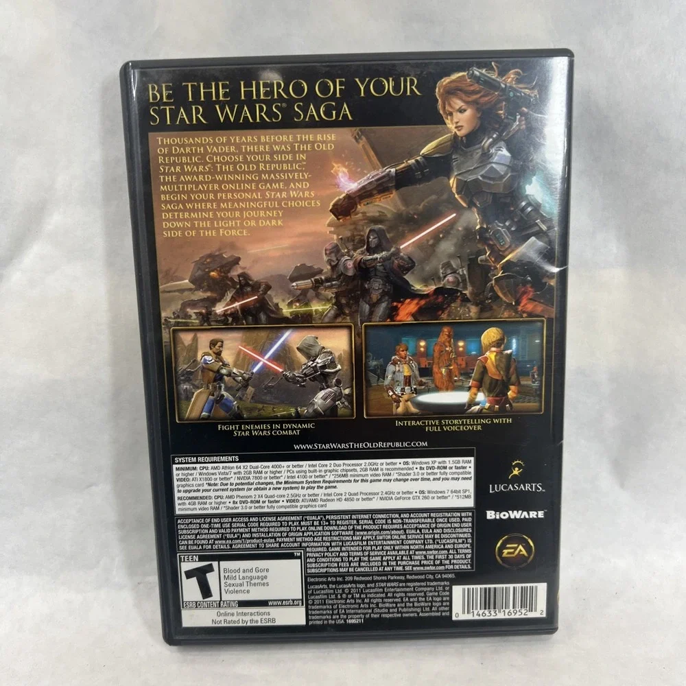 Star‎ Wars The Old Republic (PC, 2011) PC Game 3 disc set good condition